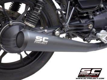 SC-Project Dubbele Conico 70s RVS Matt Black Slip-On Einddemper Euro4 Gekeurd MOTO GUZZI V7 III 2017 - 2020