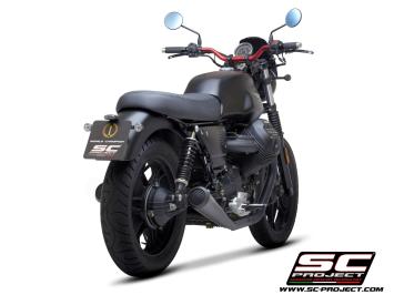 SC-Project Dubbele Conico 70s RVS Matt Black Slip-On Einddemper Zonder E-keur MOTO GUZZI V7 III 2017 - 2020