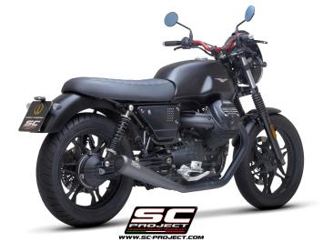 SC-Project Dubbele Conico 70s RVS Matt Black Slip-On Einddemper Zonder E-keur MOTO GUZZI V7 III 2017 - 2020