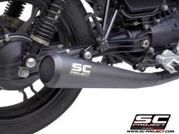 SC-Project Dubbele Conico 70s RVS Matt Black Slip-On Einddemper Zonder E-keur MOTO GUZZI V7 III 2017 - 2020