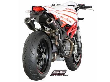SC-Project Dubbele CR-T Carbon Slip-On Einddemper Zonder E-keur DUCATI MONSTER 796 2010 - 2014