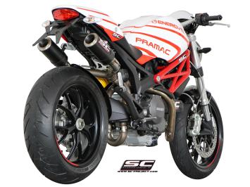 SC-Project Dubbele CR-T Carbon Slip-On Einddemper Zonder E-keur DUCATI MONSTER 796 2010 - 2014