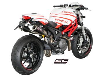 SC-Project Dubbele CR-T Carbon Slip-On Einddemper Zonder E-keur DUCATI MONSTER 796 2010 - 2014