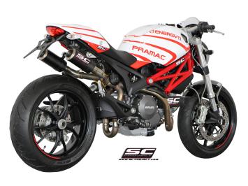 SC-Project Dubbele CR-T Carbon Slip-On Einddemper Zonder E-keur DUCATI MONSTER 796 2010 - 2014