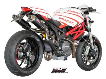 SC-Project Dubbele GP Carbon Slip-On Einddemper Met E-keur DUCATI MONSTER 796 2010 - 2014