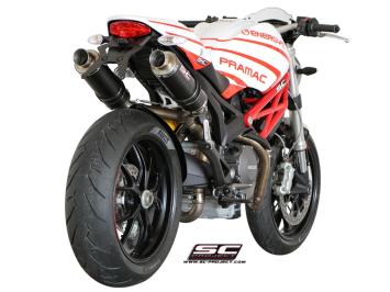 SC-Project Dubbele GP Carbon Slip-On Einddemper Met E-keur DUCATI MONSTER 796 2010 - 2014