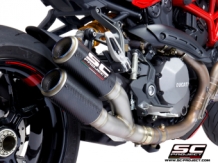 SC-Project CR-T Carbon Double Exit Einddemper zonder E-keur Ducati Monster 1200 R 2016