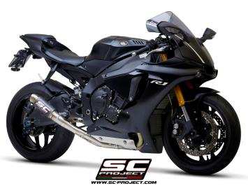 SC-Project GP70-R Carbon With De-cat Linkpipe Slip-On Einddemper Zonder E-keur YAMAHA YZF R1 / R1M 2017 - 2019