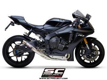 SC-Project GP70-R Carbon With De-cat Linkpipe Slip-On Einddemper Zonder E-keur YAMAHA YZF R1 / R1M 2017 - 2019