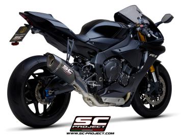 SC-Project SC1-R Carbon 250MM With De-cat Linkpipe Slip-On Einddemper Zonder E-keur YAMAHA YZF R1 / R1M 2015 - 2016