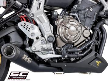 SC-Project Volledig 2-1 RVS Uitlaatsysteem Met Conic RVS Matt Black Einddemper Euro3 Gekeurd YAMAHA MT-07 2013 - 2016