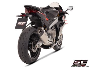 SC-Project Volledig 2-1 RVS Uitlaatsysteem Met SC1-R Titanium Einddemper Zonder E-keur APRILIA RS 660 2025
