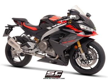 SC-Project Volledig 2-1 RVS Uitlaatsysteem Met SC1-R Titanium Einddemper Zonder E-keur APRILIA RS 660 2025
