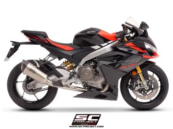 SC-Project Volledig 2-1 RVS Uitlaatsysteem Met SC1-R Titanium Einddemper Zonder E-keur APRILIA RS 660 2025