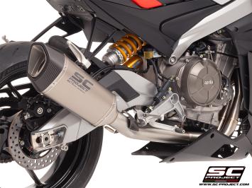 SC-Project Volledig 2-1 RVS Uitlaatsysteem Met SC1-R Titanium Einddemper Zonder E-keur APRILIA RS 660 2025
