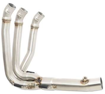 Black Widow Exhaust Volledig uitlaatsysteem met 200mm Carbon Blue Tip Einddemper zonder E-keur Triumph Daytona 660 2024 - 2026