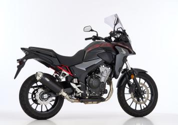 Shark DSX-5 Aluminium Black met RVS Endcap Einddemper met E-keur Honda CB500X 2013 > 2016