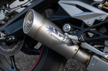 Spark Grid-O Titanium Einddemper + RVS Soundbox met E-keur Triumph Street Triple 765 RS / R / S 2020 - 2022