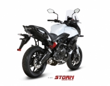 Storm by Mivv Oval RVS Black 2in1 Compleet Uitlaatsysteem met E-keur Kawasaki Versys 650 2015 2020