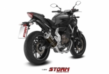 Storm by Mivv GP RVS Black Compleet 2in1 Uitlaatsysteem met E-keur Yamaha MT-07 2014 > 2020