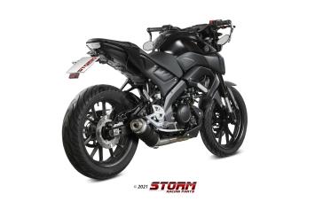 Storm by Mivv GP RVS Black Compleet 1in1 Uitlaatsysteem met E-keur Yamaha MT-125 2020 - 2023
