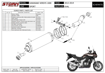 Storm By Mivv Oval RVS Slip-On Einddemper Met E-keur KAWASAKI VERSYS 1000 2012 - 2014
