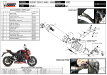 Mivv GP Titanium Slip-on Einddemper met E-keur Suzuki GSX-S 1000 / F 2015 > 2020