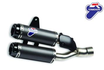 Termignoni Double Exit Carbon Einddemper Set zonder E-keur Ducati Monster 821 2018 - 2020