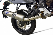 Termignoni Hexagonal Titanium / RVS Einddemper met E-keur Yamaha Tenere 700 2019 > 2020