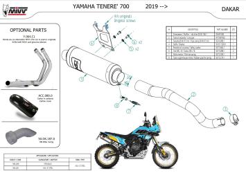 Mivv Dakar RVS Einddemper met E-keur Yamaha Tenere 700 2019 - 2024