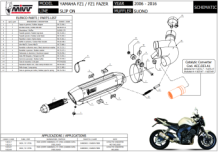 Mivv Suono RVS met Carbon Cap Slip-on Einddemper met E-keur Yamaha FZ1 - Fazer 2006 > 2016