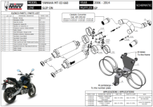 Mivv GP Titanium Dubbele Underseat Einddemper (L+R) met E-keur Yamaha MT-03 660 2006 > 2014