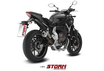 Storm By Mivv GP RVS Black Compleet 2in1 Uitlaatsysteem Met E-keur Yamaha MT-07 2014 - 2024