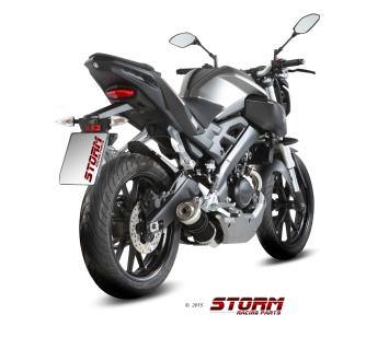 Storm By Mivv GP RVS Black Compleet 1in1 Uitlaatsysteem Met E-keur YAMAHA MT-125 2015 - 2019