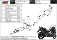 Mivv Speed Edge RVS Black Compleet 2in1 Uitlaatsysteem met E-keur Yamaha T-MAX 500 2008 > 2011