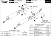 Mivv Oval Carbon Slip-on Dubbele Einddemper Set met E-keur Yamaha TDM 900 2002 > 2014